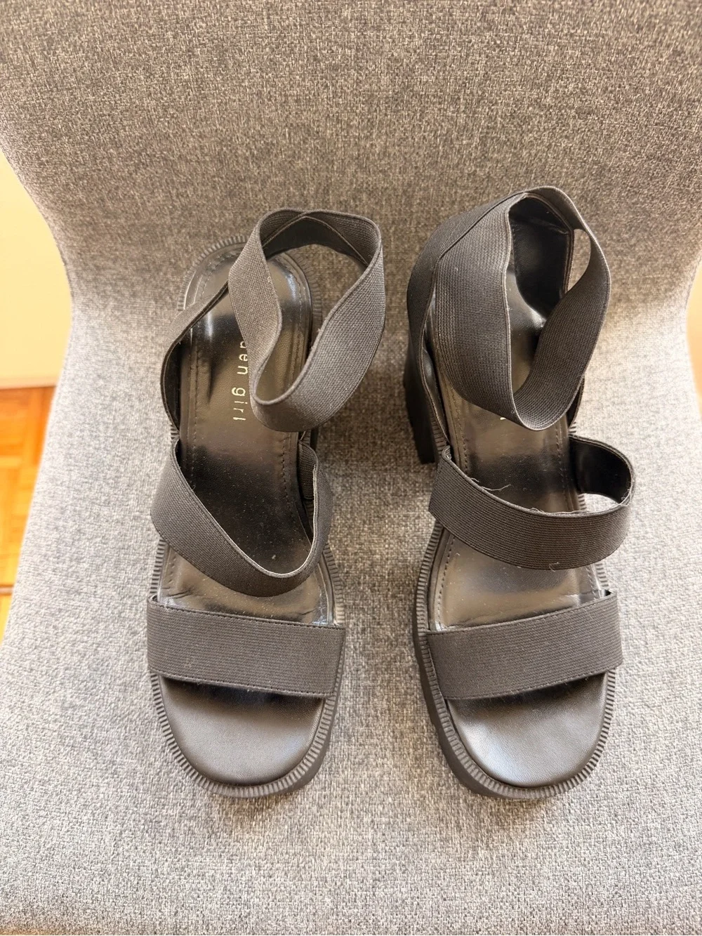 Madden Girl Black Chunky Platform Sandals